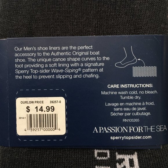 3 PAIRS Sperry Men's No Show Liner One Size - Picture 3 of 5